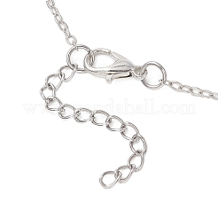 Chakra Gemstone Chip Beaded & Alloy Sun Moon Star Planet Pendant Brass Cable Chain Necklaces for Women&nbsp;NJEW-JN05794