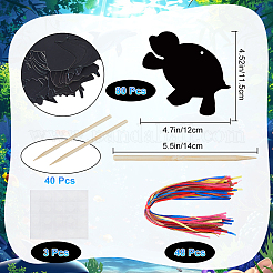 Rainbow Scratch Paper Art Pendant Decoration Kits&nbsp;DIY-WH20013-21B