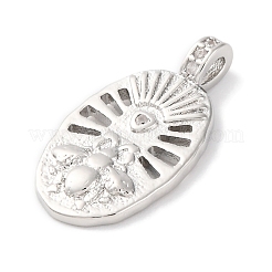 Brass Pendants With Clear Cubic Zirconia&nbsp;KK-S403-04P