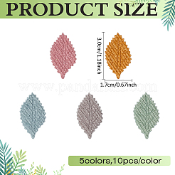 50Pcs 5 Colors Leaf Cloth Ornament Accessories&nbsp;DIY-MA0006-96