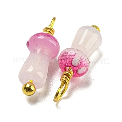 Mushroom Glass Charms&nbsp;KK-C046-02C