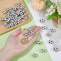 40Pcs Printed Round Silicone Focal Beads&nbsp;SIL-OC0001-24E