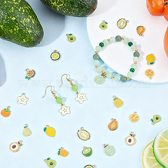 60Pcs 15 Styles Fruit Alloy Enamel Charms&nbsp;ENAM-BM0001-26