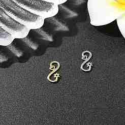 4Pcs 2 Colors Brass S-Hook Clasps&nbsp;KK-FS0001-75