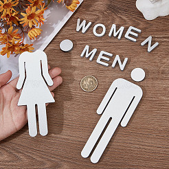 2Pcs 2 Styles Acrylic Bathroom Sign Stickers&nbsp;DIY-GF0010-50B