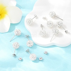 Gifts for Her Valentines Day 925 Sterling Silver Austrian Crystal Rhinestone Ball Stud Earrings for Girl&nbsp;Q286H011