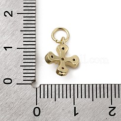 Brass Micro Pave Cubic Zirconia Tiny Cross Charms&nbsp;ZIRC-G128-04G-1