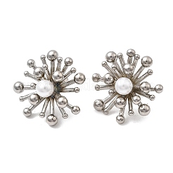 Brass Flower Stud Earrings&nbsp;EJEW-H171-05P