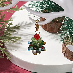 Christmas Tree Glass Pendant Decorations&nbsp;HJEW-JM02046-02