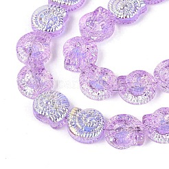 Electroplate Transparent Glass Beads Strands&nbsp;EGLA-Q136-02A-05