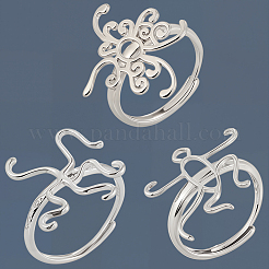 3Pcs 3 Styles Adjustable Brass Ring Components&nbsp;FIND-SC0016-75