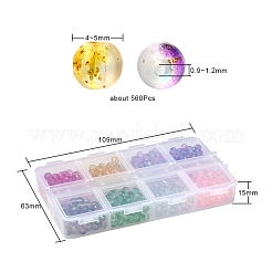 560Pcs 8 Colors Frosted Spray Painted Glass Beads Strands&nbsp;GLAA-YW0001-39