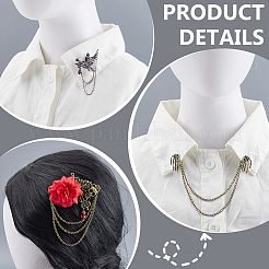 3Pcs 3 Styles Gothic Style Alloy Rhinestone Hanging Chain Brooches&nbsp;JEWB-GA0001-46