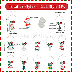 Christmas Theme Alloy Enamel Wine Glass Charms&nbsp;AJEW-SC0002-07