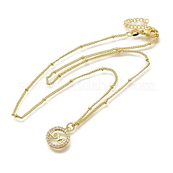 Brass Clear Cubic Zirconia Pendant Necklaces for Women&nbsp;NJEW-A039-02C-G