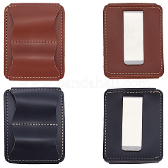 2Pcs 2 Colors Imitation Leather Double Pen Pencil Holder Clip&nbsp;AJEW-CP0010-19