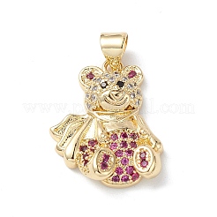 Brass Micro Pave Cubic Zirconia Pendants&nbsp;KK-M240-16