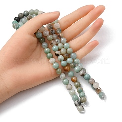 Natural Flower Amazonite Beads Strands&nbsp;G-YW0001-24