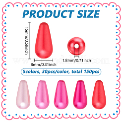 150Pcs 5 Colors ABS Plastic Beads&nbsp;CCB-PH0001-28
