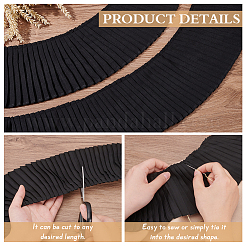 3 Yards Polyester Pleated Lace Ribbons&nbsp;OCOR-WH0089-177A
