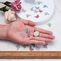 30Pcs 5 Colors Zinc Alloy Butterfly Jewelry Charms&nbsp;FIND-TA0001-61