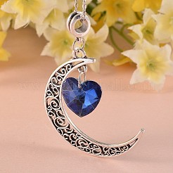Tibetan Style Moon Large Hole European Big Dangle Charms&nbsp;PALLOY-JF00094