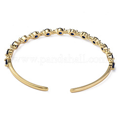 Cubic Zirconia Flat Round Open Cuff Bangle&nbsp;BJEW-N012-032C