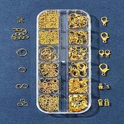 DIY 304 Stainless Steel Open Jump Rings & Alloy Lobster Claw Clasps & Folding Crimp Ends Jewelry Making Findings Kits&nbsp;DIY-FS0008-14