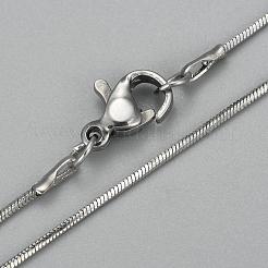 Non-Tarnish 304 Stainless Steel Square Snake Chain Necklaces&nbsp;NJEW-P170-01P-08