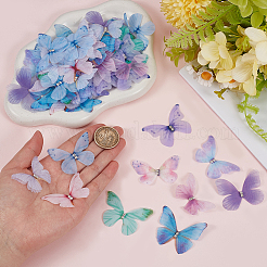 80Pcs 10 Colors Cloth Butterfly Ornament Accessories&nbsp;DIY-CY0004-03
