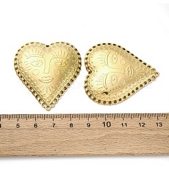 304 Stainless Steel Heart with Face Multi-Strand Links&nbsp;STAS-Z142-15G