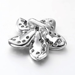 Flower Brass Micro Pave Cubic Zirconia Multi-Strand Links&nbsp;ZIRC-O019-09P