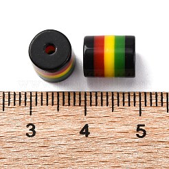 Ghana Jamaica Reggae Stripe Resin Beads&nbsp;X-RESI-G104-01C