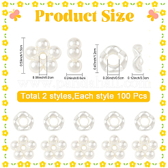 200Pcs 2 Styles ABS Imitation Pearl Beads&nbsp;OACR-YW0004-44