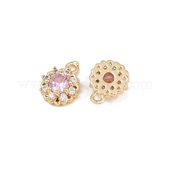 Brass Micro Pave Cubic Zirconia Pendants&nbsp;KK-K407-32G-05