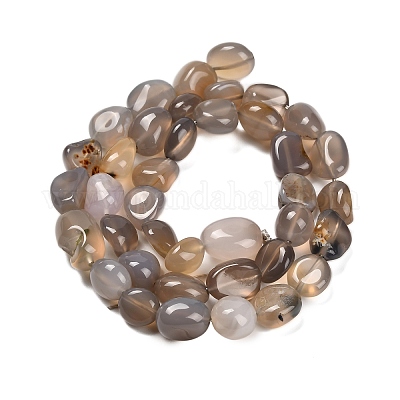 Natural Grey Agate Beads Strands&nbsp;G-P568-C17-01-1