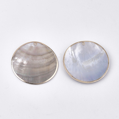 Electroplate Black Lip Shell Pendants&nbsp;SHEL-S274-87-A-1