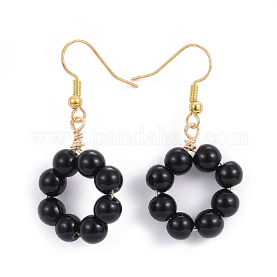 Natural Gemstone Dangle Earrings&nbsp;EJEW-JE03300-1