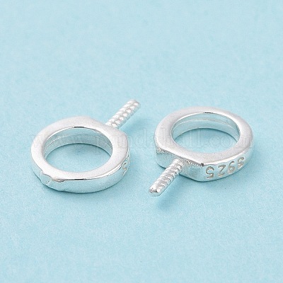 925 Sterling Silver Screw Eye Peg Bails&nbsp;STER-D035-42S-1
