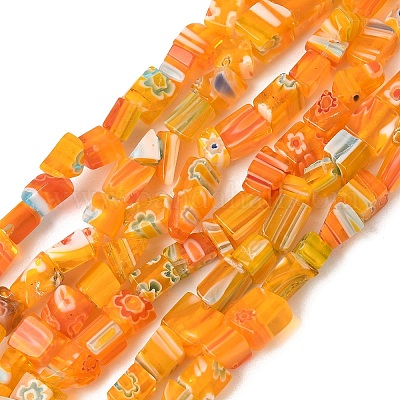 Handmade Millefiori Lampwork Beads Strands&nbsp;LAMP-P070-02A-1