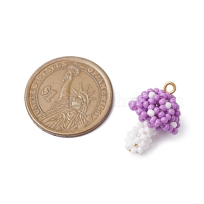 Seed Beads Beaded Charms&nbsp;PALLOY-MZ00339-04-1