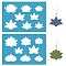 Acrylic Earring Handwork Template, Card Leather Cutting Stencils, Deep Sky Blue, Lotus, Flower, 130x90x2mm, 2pcs/set
