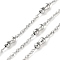 304 Stainless Steel Link Chains, Soldered, with Spool, Bamboo Stick, Stainless Steel Color, 2mm, Bamboo stick: 8x4mm