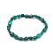 Natural Malachite Stretch Beaded Bracelets, Tumbled Stone, Nuggets, 1-7/8 inch~2-1/8 inch(4.8~5.5cm), Beads: 6~15x6~11x3~11mm
