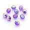Eco-Friendly Transparent Acrylic Beads, Faceted, Round, AB Color, Medium Purple, 8mm, Hole: 1.5mm, about 2000pcs/500g