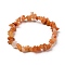 Natural Red Aventurine Chip Beads Stretch Bracelets, Inner Diameter: 2-1/8 inch(5.4cm), Beads: 5~14mm