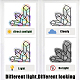 4Pcs 4 Patterns PVC Colored Laser Stained Window Film Adhesive Static Stickers&nbsp;STIC-WH0008-008-2