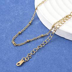 Ion Plating(IP) 304 Stainless Steel Necklaces, Cable Chain Necklaces, Lead Free & Cadmium Free, Golden, 16.14 inch(41cm)