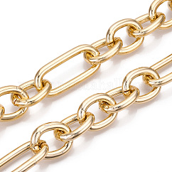 Aluminum Figaro Chain, Unwelded, Light Gold, 36.5x17x4mm, Small Oval: 21.8x17x4mm