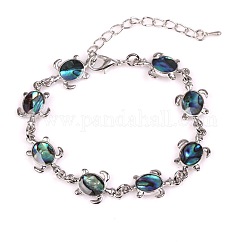 Sea Turtle Natural Abalone Shell/Paua Shell Link Bracelets for Women